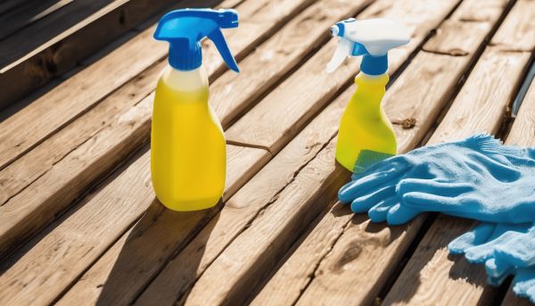 Le temps idéal pour laisser agir l’eau de javel sur votre terrasse