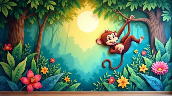 Offrez à votre enfant un monde de jungle ludique avec ce papier peint